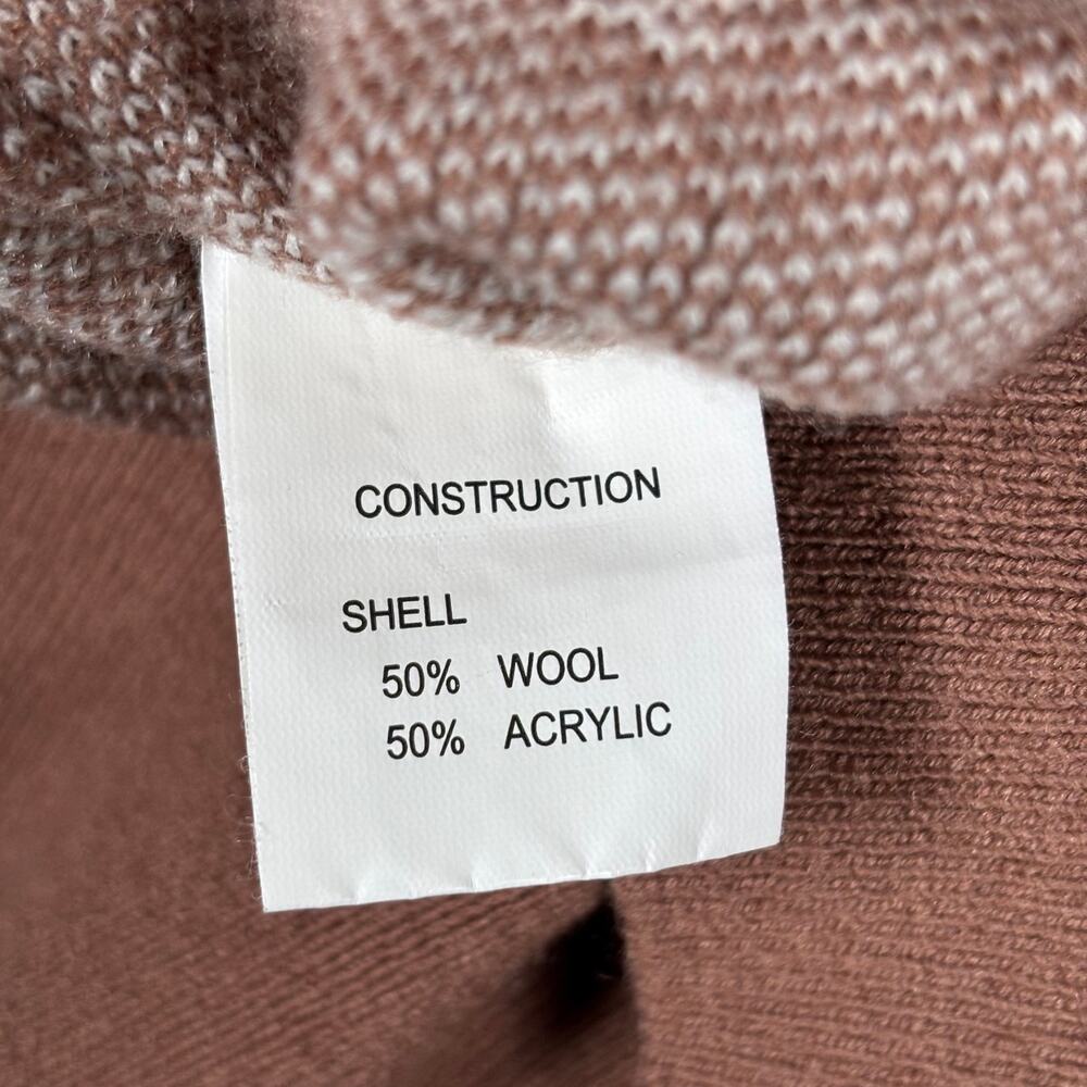 Vandy The Pink Vior Wool Blend Knit Sweater Streetwear Brown Cream Unisex M - Picture 6 of 7